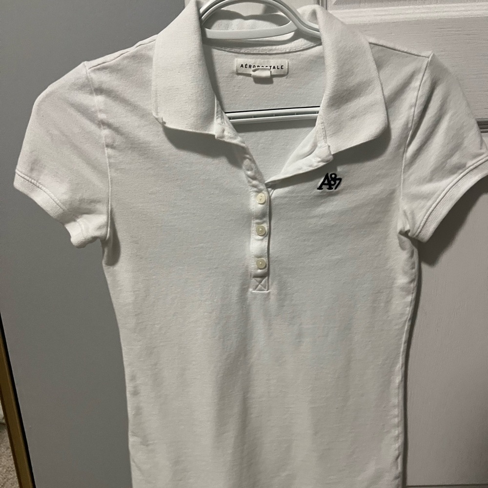 Aeropostale Womens White Uniform Polo